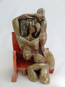 Mujer desnuda en el sillón rojo. Maribel Guerrero